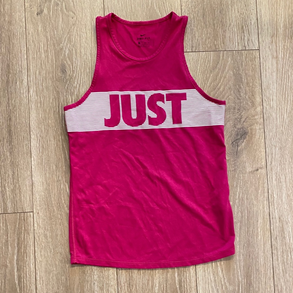 NEW Nike Just Do It Dri-Fit Pink Racerback Tank XS